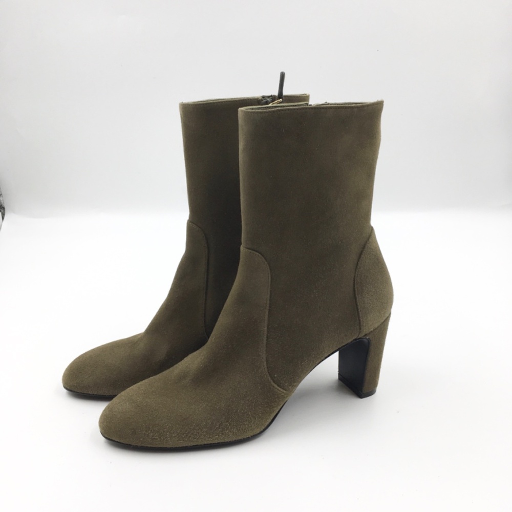 Stuart Weitzman "Vida" suede ankle booties color Truffle Size 8 - Picture 9 of 9